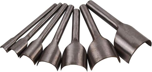 Baitaihem 7 Pcs Arc-Shaped Leather Craft Half-Round Cutter Punch Strap Belt Wallet Bag with 7 Size(10mm,15mm,20mm,25mm,30mm,35mm,40mm) Arc-Shaped in Kuwait