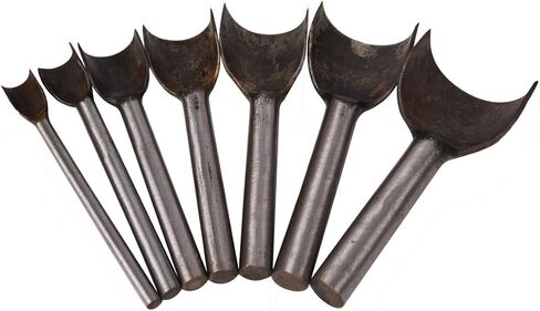 Baitaihem 7 Pcs Arc-Shaped Leather Craft Half-Round Cutter Punch Strap Belt Wallet Bag with 7 Size(10mm,15mm,20mm,25mm,30mm,35mm,40mm) Arc-Shaped in Kuwait