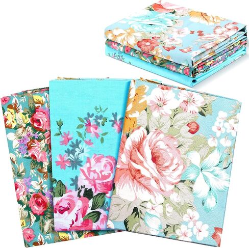 Boao 3 Pieces 3 Yards 62 Inch Wide Vintage Cotton Fabric Solid Pattern Pre Cut Quilting Fabric Bundle for Mother's Day Quilting Sewing Crafting DIY Making in Saudi Arabia