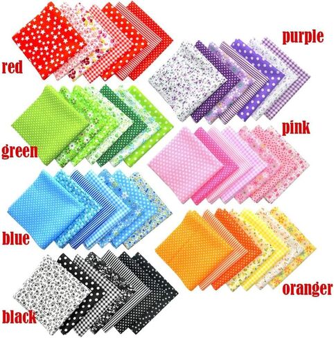 35pcs 9.8 "× 9.8" مربعات القطن القطن لحف اللوازم اللوازم اللوازم ذات التصميم متعدد الألوان طباعة من أجل DIY (أحمر/أصفر/أخضر/أزرق/وردي/أرجواني/رمادي/أسود) in Kuwait
