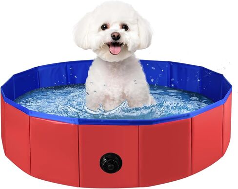 32 x 8 Inch Foldable Dog Pool, Pet Swimming Pool, Portable Dog Pool, PVC Collapsible Pet Pool for Indoor and Outdoor Cat and Dog Shower Bathtub (Blue, 32 x 8in) in Saudi Arabia