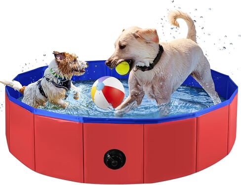 32 x 8 Inch Foldable Dog Pool, Pet Swimming Pool, Portable Dog Pool, PVC Collapsible Pet Pool for Indoor and Outdoor Cat and Dog Shower Bathtub (Blue, 32 x 8in) in Saudi Arabia