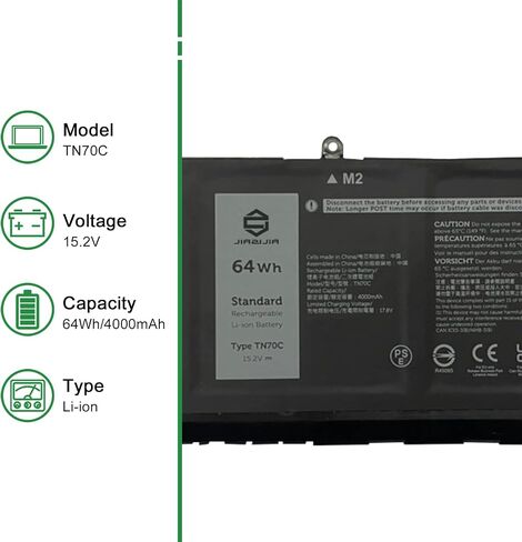 G91J0 Laptop Battery Replacement for Dell Inspiron 3510 3511 3515 5510 5515 5518 5310 5410 5415 5418 Series Notebook 0927N5 0927N5 G91JO Black 11.25V 41Wh 3467mAh in Saudi Arabia