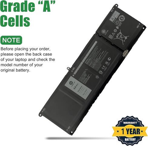 G91J0 Laptop Battery Replacement for Dell Inspiron 3510 3511 3515 5510 5515 5518 5310 5410 5415 5418 Series Notebook 0927N5 0927N5 G91JO Black 11.25V 41Wh 3467mAh in Saudi Arabia