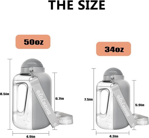 Portable Dog Water Bottle, 50OZ/ 34OZ, Lightweigh, Leak Proof, Dog Travel Water Bottle with Large Drinking Bowl On The Go for Small Medium Big Dogs Outdoor Walking, Hiking, Travel, BPA Free in Saudi Arabia