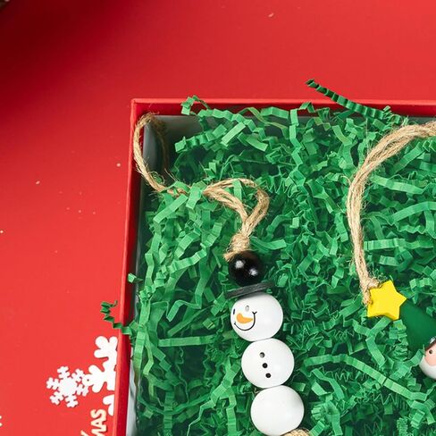 1/2LB Crinkle Cut Paper Shred, Metallic Green White Raffia Paper Sherd Filler Grass for Christmas Easter Grass Gift Wrapping Basket Filling Birthdays Weddings Party Supply in Kuwait