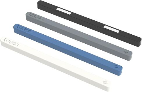 Loukin 4 pcs Rectangular Magnets, Colorful Fridge Magnets, Plastic Strips Embedded Magnets, Decorative Refrigerator Magnets for Whiteboard, Kitchen and Office (Black&Gray&Blue&White, M) in Saudi Arabia
