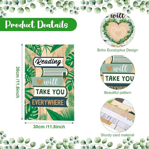 Zonon 45 Pcs Reading Classroom Decorations Reading Bulletin Board Poster Banner Set Elementary Educational Prints Poster Rainbow Classroom Supplies Wall Decor for Teachers Preschool Elementary Library in Kuwait