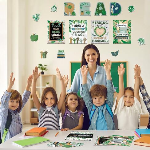 Zonon 45 Pcs Reading Classroom Decorations Reading Bulletin Board Poster Banner Set Elementary Educational Prints Poster Rainbow Classroom Supplies Wall Decor for Teachers Preschool Elementary Library in Kuwait