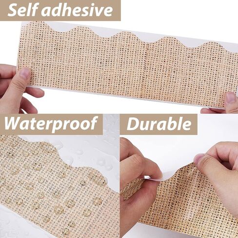 66 Feet Burlap Bulletin Board Border Self Adhesive Scalloped Border Trim Stickers for Bulletin Boards, Desks, Lockers, Home, School or Classroom Decor in Saudi Arabia