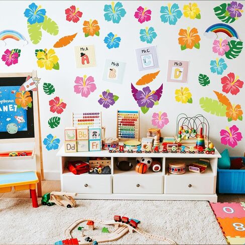 Spring Bulletin Board Decorations for Classroom- 48 Pcs Colorful Butterfly Flower Paper Cutouts with Dot Glue for Home School Classroom Wall Door Decorations, Floral Party Supplies in Saudi Arabia