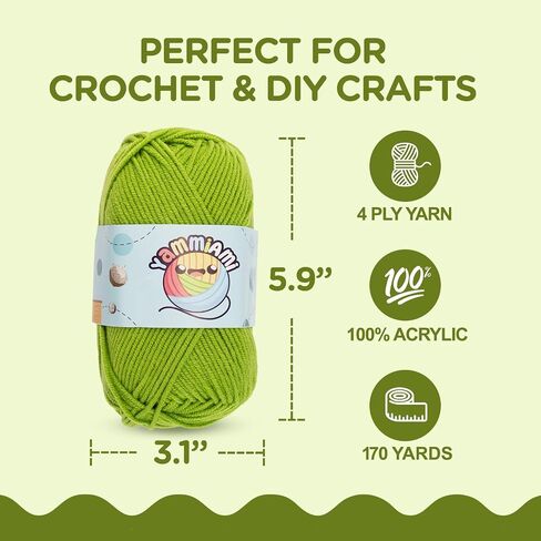 YammiAmi Beginner Crochet Kit for Adults & Kids - 98 Pc Amigurumi Crochet Kit for Starters - 1,620 Yards, 45 Skeins 20g/36yds Each Yarn, Learn to Crochet Kit, Crochet Accessories Set in Saudi Arabia