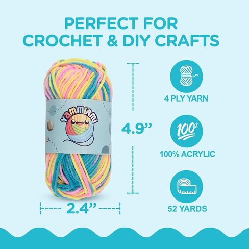 YammiAmi Beginner Crochet Kit for Adults & Kids - 98 Pc Amigurumi Crochet Kit for Starters - 1,620 Yards, 45 Skeins 20g/36yds Each Yarn, Learn to Crochet Kit, Crochet Accessories Set in Saudi Arabia