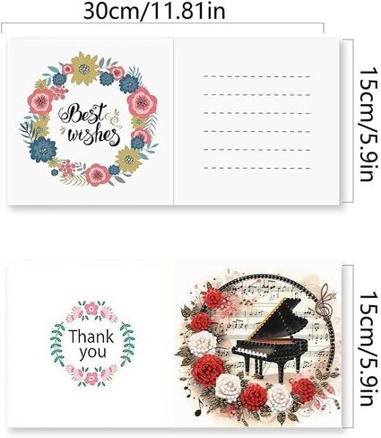 Pigpigboss 6 Packs Peacock Diamond Painting Greeting Card Kit - Modern DIY Art Craft Kit for Adults - Foldable, 5.9 inches x 5.9 inches, All Seasons, Bird, Peacock Theme in Saudi Arabia