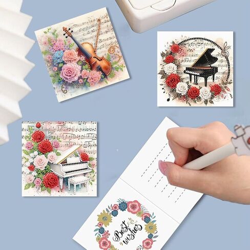 Pigpigboss 6 Packs Peacock Diamond Painting Greeting Card Kit - Modern DIY Art Craft Kit for Adults - Foldable, 5.9 inches x 5.9 inches, All Seasons, Bird, Peacock Theme in Saudi Arabia