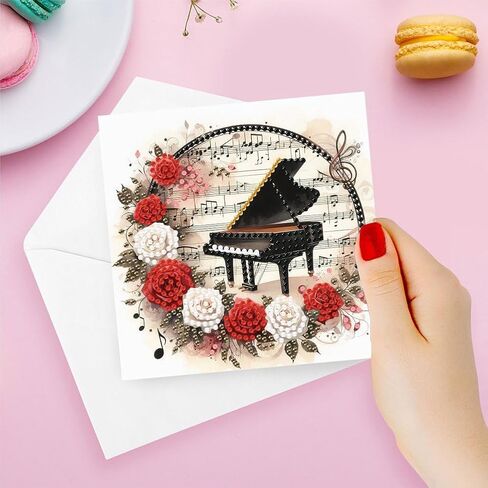 Pigpigboss 6 Packs Peacock Diamond Painting Greeting Card Kit - Modern DIY Art Craft Kit for Adults - Foldable, 5.9 inches x 5.9 inches, All Seasons, Bird, Peacock Theme in Saudi Arabia