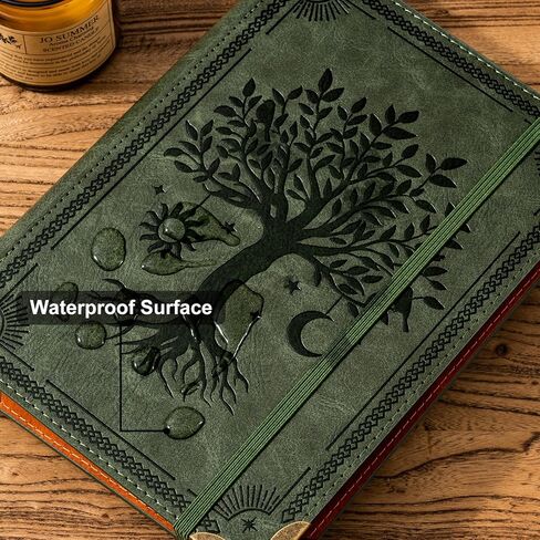 PU Leather A5 Binder 6 Ring Refillable Journal Cover No Refill Paper A5 Planner Binder Loose Leaf Binder Notebook 5.7"x8.3" with Elastic Closure, Green Tree in Saudi Arabia