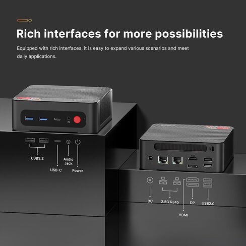 M3 Mini PC Intel Ultra 7 155H Windows 11 Pro 32GB DDR5(Dual 16GB x2) 1TB NVMe M.2 2280 SSD, Intel Arc Graphics 2.25GHz, Thunderbolt 4 8K 60HZ, Dual 2.5GbE LAN, WiFi 6E, BT 5.2 in Kuwait