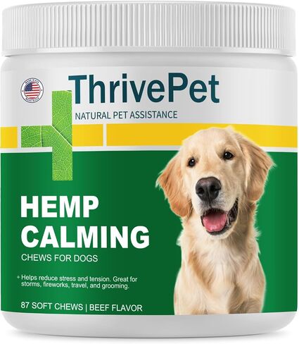 Hemp Calming Chews for Dogs - 120 Count | Chicken Flavor - Puppy Dog Calming Treats Supplement for Storm Anxiety, Sleep, Relaxing, Separation Aid, Stress Relief - Vet Approved - Made in USA in Saudi Arabia