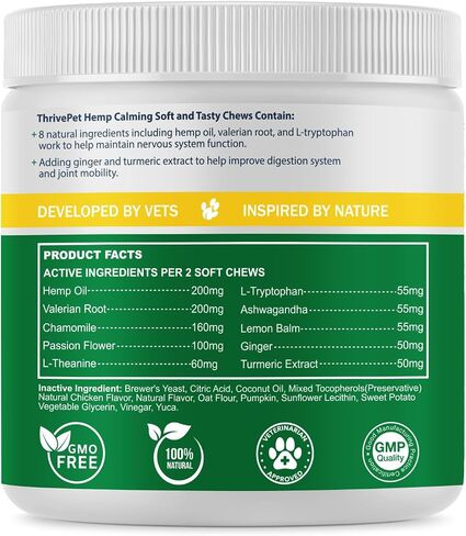 Hemp Calming Chews for Dogs - 120 Count | Chicken Flavor - Puppy Dog Calming Treats Supplement for Storm Anxiety, Sleep, Relaxing, Separation Aid, Stress Relief - Vet Approved - Made in USA in Saudi Arabia