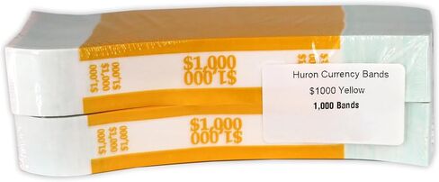 Huron Currency Money Band Wrappers $1000 Yellow (1000 pcs) in Kuwait