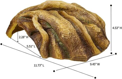 Reptile Hide Large Caves Simulation Tree Hideout Snake Hide Leopard Gecko Terrarium Plastic Plant Leaves Ornament Habitat Shelter Decor for Lizard Hermit Crab Spider Frog Amphibians in Saudi Arabia