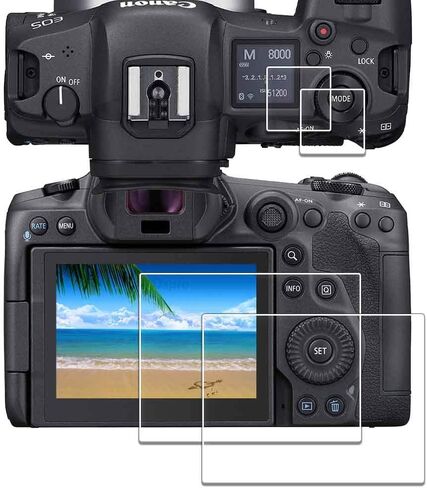 iDaPro Screen Protector for Canon EOS R8 + Hand Lanyard [3+1 Pack] Tempered Glass Easy Installation in Kuwait