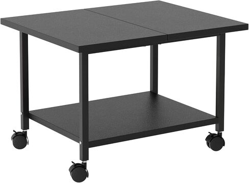 Printer Stand with Storage Under Desk Shelf, Desktop Printer Stand Organizer, Rolling Printer Cart Storage Paper Files Holder for Desk, Office, Home in Saudi Arabia