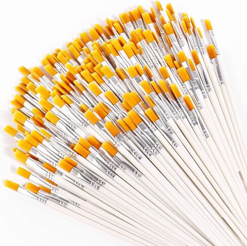 30pcs فرش الطلاء الصغيرة للأطفال للطلاء الأكريليكي ، فرشاة الشعر المسطحة نايلون فرشاة خشبية ، زيت ، فرش ألوان مائية للطلاب والأطفال والبالغين in Kuwait