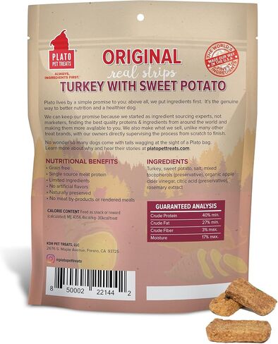 PLATO Original Real Strips Natural Dog Treats - Real Meat - Air Dried - Made in The USA - Lamb Flavor, 18 Ounces in Saudi Arabia