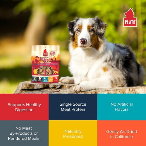 PLATO Original Real Strips Natural Dog Treats - Real Meat - Air Dried - Made in The USA - Lamb Flavor, 18 Ounces in Saudi Arabia