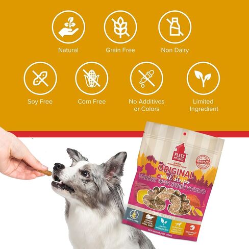 PLATO Original Real Strips Natural Dog Treats - Real Meat - Air Dried - Made in The USA - Lamb Flavor, 18 Ounces in Saudi Arabia