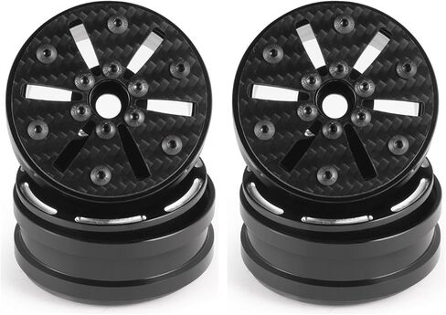 Beadlock Wheel Rims 4PCS 1.9" Upgraded Carbon Fiber Aluminum Wheel Hub Compatible with 1/10 RC Crawler Gen8 TRX-4 Axial VS4-10 Capra SCX10 RC Car Accessories (Patten C) in Kuwait