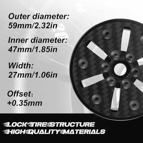 Beadlock Wheel Rims 4PCS 1.9" Upgraded Carbon Fiber Aluminum Wheel Hub Compatible with 1/10 RC Crawler Gen8 TRX-4 Axial VS4-10 Capra SCX10 RC Car Accessories (Patten C) in Kuwait