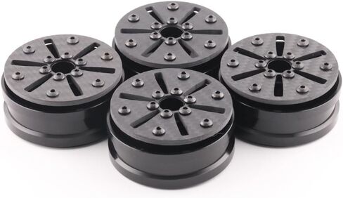Beadlock Wheel Rims 4PCS 1.9" Upgraded Carbon Fiber Aluminum Wheel Hub Compatible with 1/10 RC Crawler Gen8 TRX-4 Axial VS4-10 Capra SCX10 RC Car Accessories (Patten C) in Kuwait