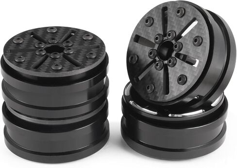 Beadlock Wheel Rims 4PCS 1.9" Upgraded Carbon Fiber Aluminum Wheel Hub Compatible with 1/10 RC Crawler Gen8 TRX-4 Axial VS4-10 Capra SCX10 RC Car Accessories (Patten C) in Kuwait