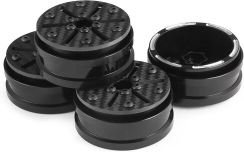 Beadlock Wheel Rims 4PCS 1.9" Upgraded Carbon Fiber Aluminum Wheel Hub Compatible with 1/10 RC Crawler Gen8 TRX-4 Axial VS4-10 Capra SCX10 RC Car Accessories (Patten C) in Kuwait