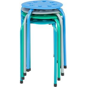 Norwood Commercial Furniture Stacking Stools for Kids and Adults, 17.75" Standard Height Portable Nesting Office and Classroom Stools, Contemporary, Pack of 4