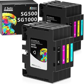 3.6.0 خراطيش حبر التسامي استبدال الحبر SG500 SWEGRASS متوافق مع طابعات SG500 SG1000 (BK/C/M/Y ، 8 Pack)
