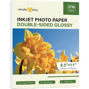 ورق صور لامع مزدوج من جانب رقيقة 8.5x11 بوصة 37 رطل لطابعات الحبر صبغ حبر 140GSM 40