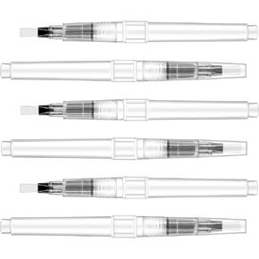 6 Pcs Pencil Style Envelope Moistener Stamp Moistener with Nylon Brush Head Mailing Moistener Wetter Roller Envelopes Sealer Moistener with Brush Head for Office Classroom(Clear)