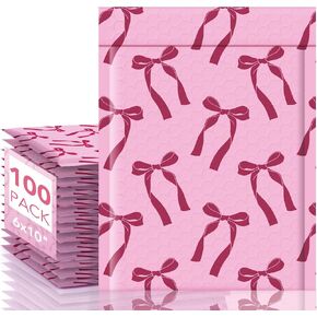 Fuxury Bubble Mailers 6x10" 100 Pack, Pinkish Purple Padded Envelopes Usable Size 6x9" Self Seal Mailing Envelopes Bubble Padded Shipping Bags for Mailing,Packaging, Small Business