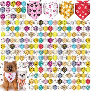 Aliceset 180 Pcs St Patrick's Day Dog Bandana Bulk Shamrock Bandanas for Dog Cute Pet Scarf Bibs Soft Triangle Scarf St Patrick Green Neckerchief for Boy and Girl, Small and Medium Pet