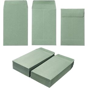 100 Pieces Sage Green Small Coin Envelopes Self-Adhesive for Garden, Office or Wedding, 2.25 x 3.5 inches (100)