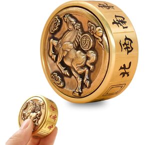 Mahjong Fidget Toys Adults, Metal Fidget Spinners, Stress Relief Finger Spinning Toy for Mahjong Lovers, Luck Gadgets for Mahjong Games, Brass Mahjong Desk Toys for Adults (Mahjong)