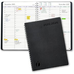 Academic Planner 2025-2026 - Hourly 2025-2026 Planner Weekly and Monthly - Appointment Book with Flexible Cover, Twin-Wire Binding - Simple Design for Productivity, June 2025 - July 2026. 8.5 x 11