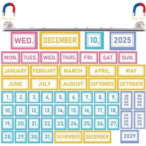 Yyst Classroom Flip Malendar Holder Bulletin Board Flip Holdar Holder Classe Cards Bards (لا يوجد تقويم - قضيب مغناطيسي -1)