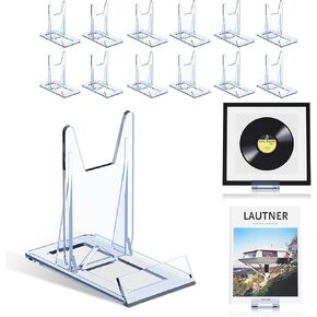 Book Display Stand, Acrylic Stands for Display Comic Book Holder Magazine Postcard Art DVD Album Wallet, 8 Pcs