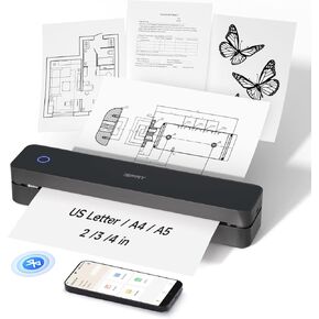 iDPRT Portable-Printer Wireless for Travel, Bluetooth Thermal Printer Support 8.5" x 11" US Letter&A4&A5 Size,300DPI Inkless Printers for Home Use,Compatible with Android and iOS Phone&Laptop,Black