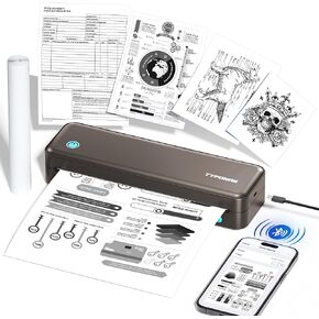 Portable Printers Wireless for Travel, D820 Thermal Inkless Printer Support Sizes from 8.5" x 11" to 2" Width, Suitable for Smartphone & PC, Bluetooth Printers for Home Use(Black, 1Pack)